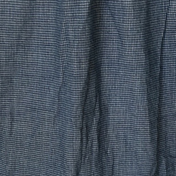 Anthro Cloth & Stone Chambray Check Denim Jean Oversized Button Down Shirt - M - Picture 11 of 11